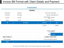 Invoice bill format with client details and payment