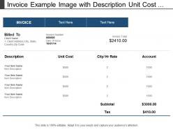 Invoice example image with description unit cost account and rate