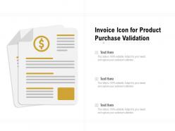 Invoice icon for product purchase validation
