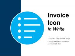 Invoice icon in white good ppt example