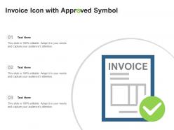 Invoice icon with approved symbol