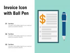 Invoice icon with ball pen