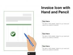 Invoice icon with hand and pencil
