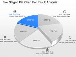 Io five staged pie chart for result analysis powerpoint template