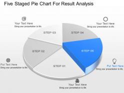 Io five staged pie chart for result analysis powerpoint template