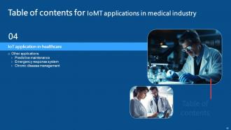 IoMT Applications In Medical Industry Powerpoint Presentation Slides IoT CD V Analytical Informative