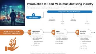IoT And Machine Learning To Streamline Business Operations Powerpoint Presentation Slides IoT CD Visual Interactive