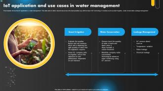 IoT Application And Use Cases In Water Management