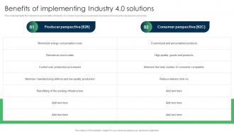 IoT Applications For Manufacturing Benefits Of Implementing Industry 4 0 Solutions IoT SS V