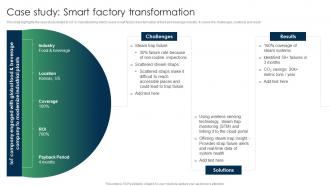IoT Applications For Manufacturing Case Study Smart Factory Transformation IoT SS V