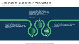 IoT Applications For Manufacturing Challenges Of IoT Adoption In Manufacturing IoT SS V