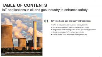 IoT Applications In Oil And Gas Industry To Enhance Safety For Table Of Contents IoT SS