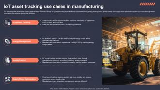 IoT Asset Tracking Use Cases In Manufacturing Role Of IoT Asset Tracking In Revolutionizing IoT SS