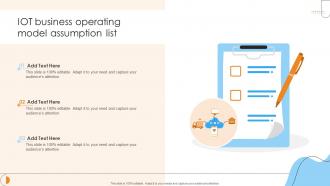 IOT Business Operating Model Assumption List