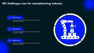 IOT Challenges Icon For Manufacturing Industry