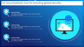 IoT Cloud Features Icon For Ensuring Global Security