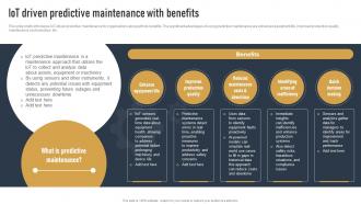 IOT Driven Predictive Maintenance With Benefits Impact Of IOT On Various Industries IOT SS