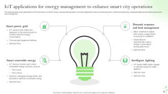IoT Energy Management Solutions For Sustainable Future Powerpoint Presentation Slides IoT CD Ideas Impressive