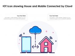 Iot icon showing house and mobile connected by cloud
