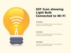 Iot icon showing light bulb connected to wi fi