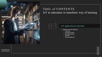 IoT In Education To Transform Way Of Learning Powerpoint Presentation Slides IoT CD Visual Adaptable
