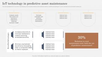IoT In Manufacturing Industry IoT Technology In Predictive Asset Maintenance IoT SS V