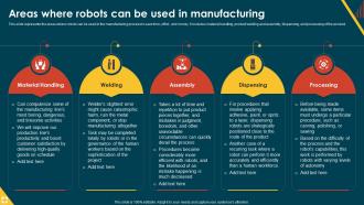 IoT In Manufacturing IT Areas Where Robots Can Be Used In Manufacturing