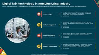 IoT In Manufacturing IT Digital Twin Technology In Manufacturing Industry