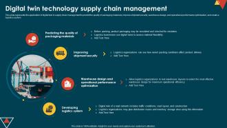 IoT In Manufacturing IT Digital Twin Technology Supply Chain Management
