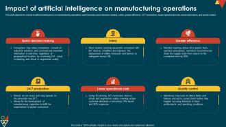 IoT In Manufacturing IT Impact Of Artificial Intelligence On Manufacturing Operations