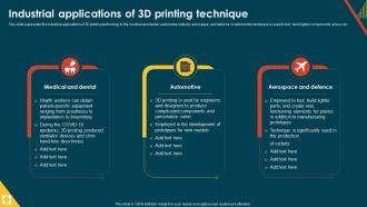 IoT In Manufacturing IT Industrial Applications Of 3d Printing Technique
