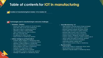 IoT In Manufacturing IT Powerpoint Presentation Slides Professional Good