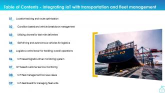 IOT In Transportation And Fleet Management Powerpoint Ppt Template Bundles