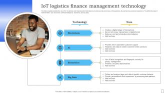 IOT Logistics Finance Management Technology