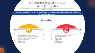IoT Manufacturing AI Big Data And Predictive Analytics IoT Components For Manufacturing