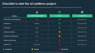 IoT Platforms For Smart Device Checklist To Start The IoT Platform Project