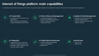 IoT Platforms For Smart Device Internet Of Things Platform Main Capabilities