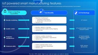 IoT Powered Smart Manufacturing Features