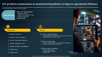 IoT Predictive Maintenance In Manufacturing IoT Predictive Maintenance Guide IoT SS