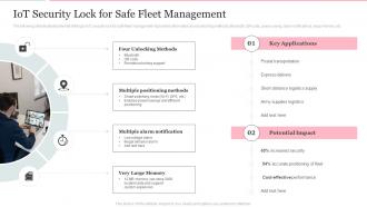 Iot Security Lock For Safe Fleet Management Deploying Internet Logistics Efficient Operations