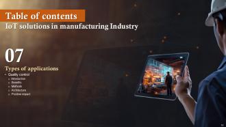 IoT Solutions In Manufacturing Industry Powerpoint Presentation Slides IoT CD Image Downloadable