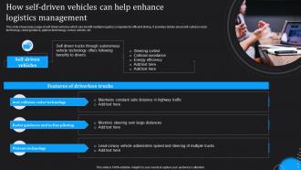 IoT Technologies For Logistics How Self Driven Vehicles Can Help Enhance Logistics Management