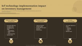 IoT Technology Implementation Impact On IoT Supply Chain Management IoT SS