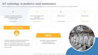 IOT Technology In Predictive Asset Maintenance Global IOT In Manufacturing Market