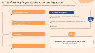 IOT Technology In Predictive Asset Maintenance IOT Use Cases In Manufacturing Ppt Icons