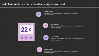 IOT Thermostats Icon To Monitor Temperature Level
