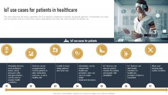 IOT Use Cases For Patients In Healthcare Impact Of IOT On Various Industries IOT SS