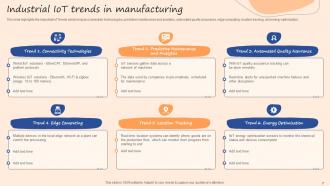 IoT Use Cases In Manufacturing Powerpoint Presentation Slides Engaging Compatible