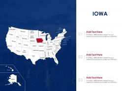 Iowa map powerpoint presentation ppt template