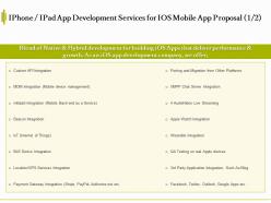 Iphone ipad app development services for ios mobile app proposal ppt styles